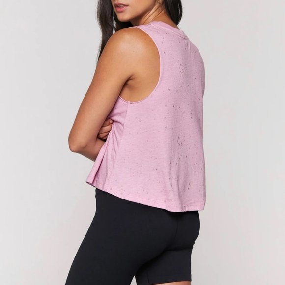 Spiritual Gangster Pink Shimmer Crop Tank Top NWT - Picture 11 of 12